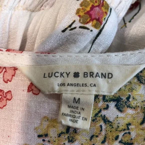 Lucky Brand Felice Floral High Low Button Down Dress Size Medium - Picture 10 of 11